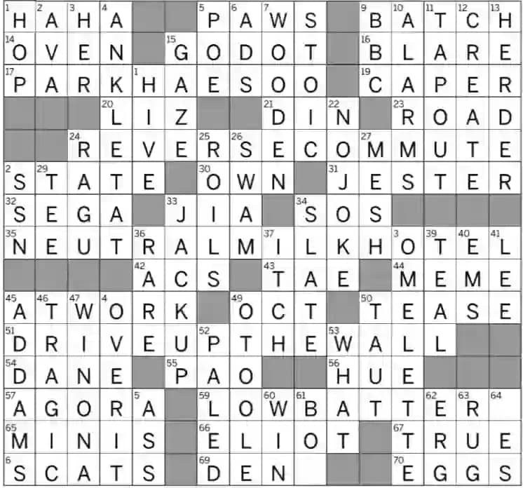 LA Times Crossword Answer Today